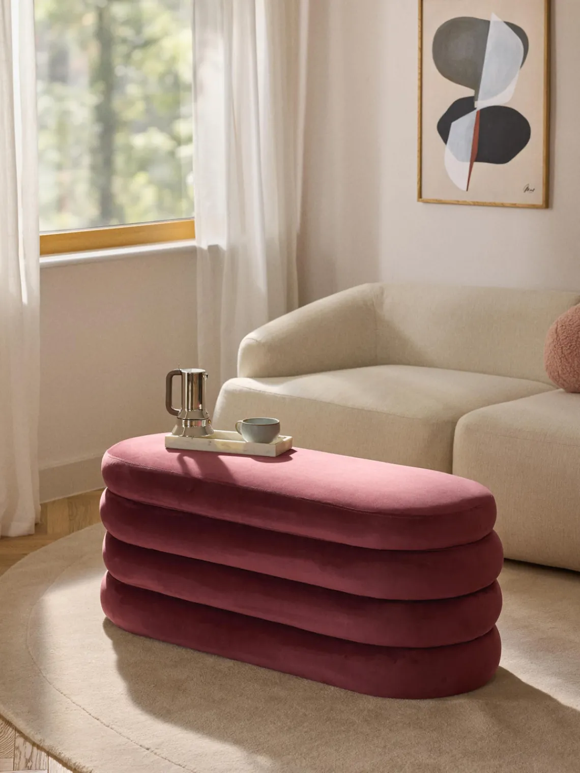 Bancos|Bancos>Westwing Collection Banco tapizado en terciopelo con espacio de almacenaje Alto Terciopelo rojo vino