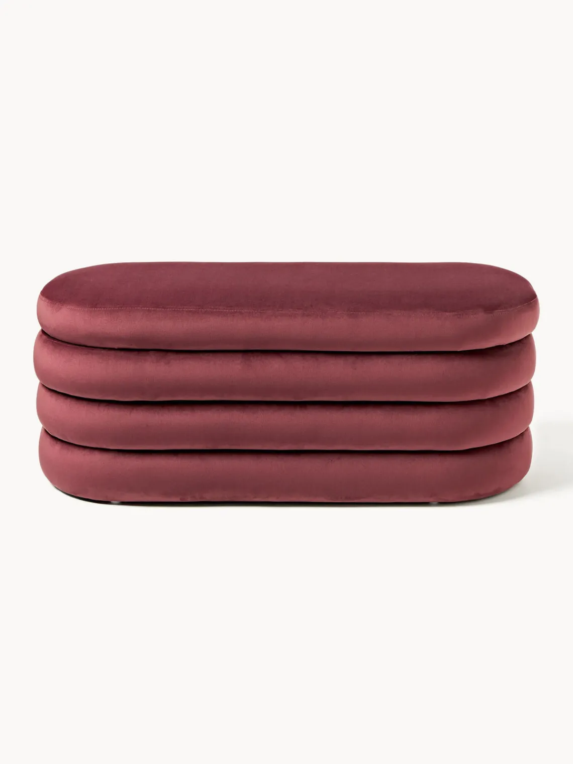 Bancos|Bancos>Westwing Collection Banco tapizado en terciopelo con espacio de almacenaje Alto Terciopelo rojo vino