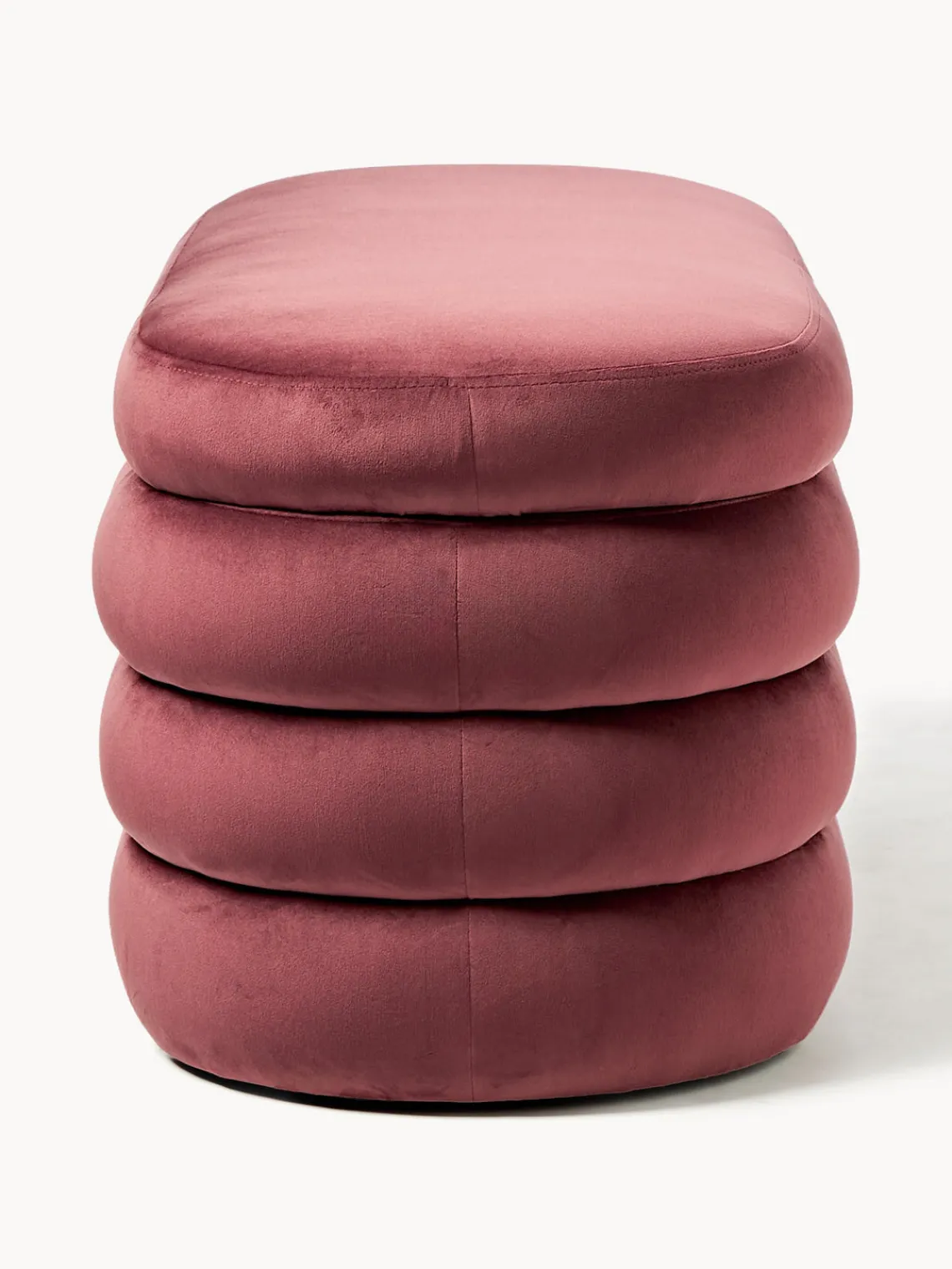 Bancos|Bancos>Westwing Collection Banco tapizado en terciopelo con espacio de almacenaje Alto Terciopelo rojo vino