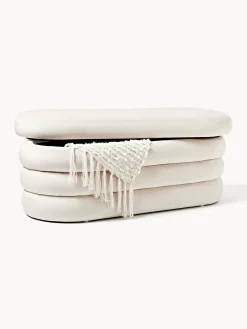 Banco tapizado en terciopelo con espacio de almacenaje Alto Bancos|Bancos