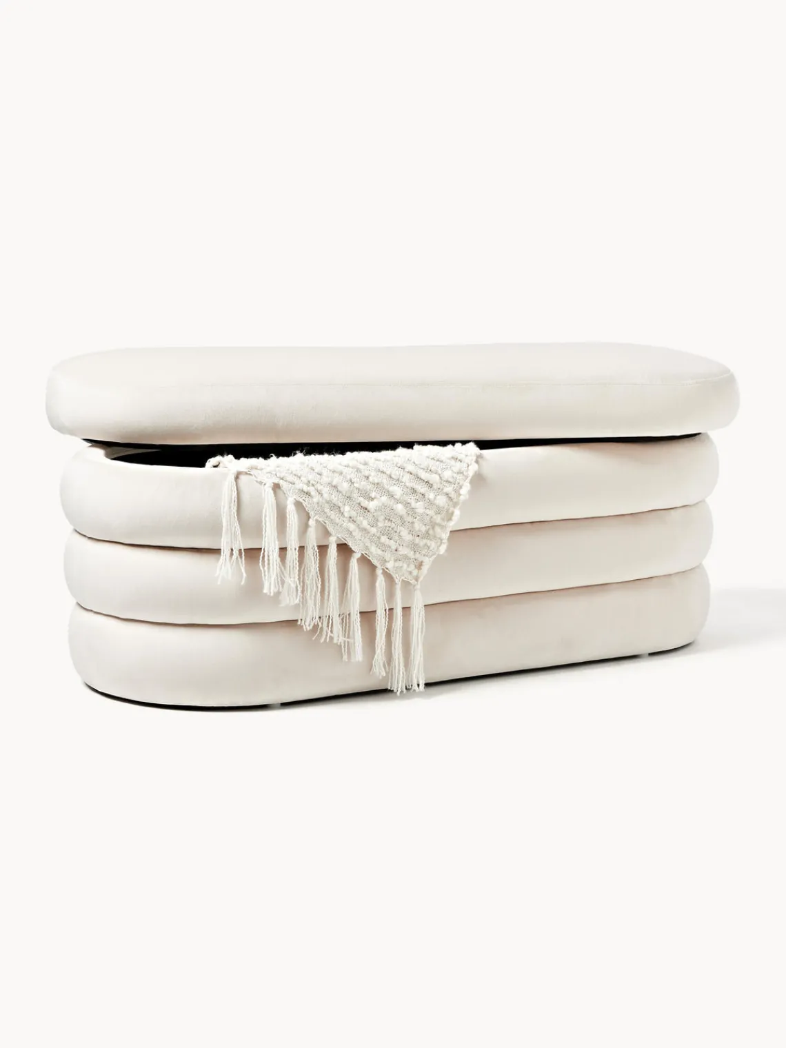 Banco tapizado en terciopelo con espacio de almacenaje Alto Bancos|Bancos