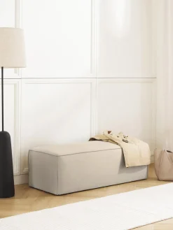 Bancos|Bancos>Westwing Collection Banco tapizado Sanja Tejido beige claro