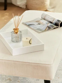 Jarrones|Bandejas Decorativas>Westwing Collection Bandeja brillante Hayley, 33 cm Blanco