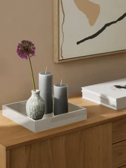 Jarrones|Bandejas Decorativas>Westwing Collection Bandeja brillante Hayley, 30 cm Gris claro