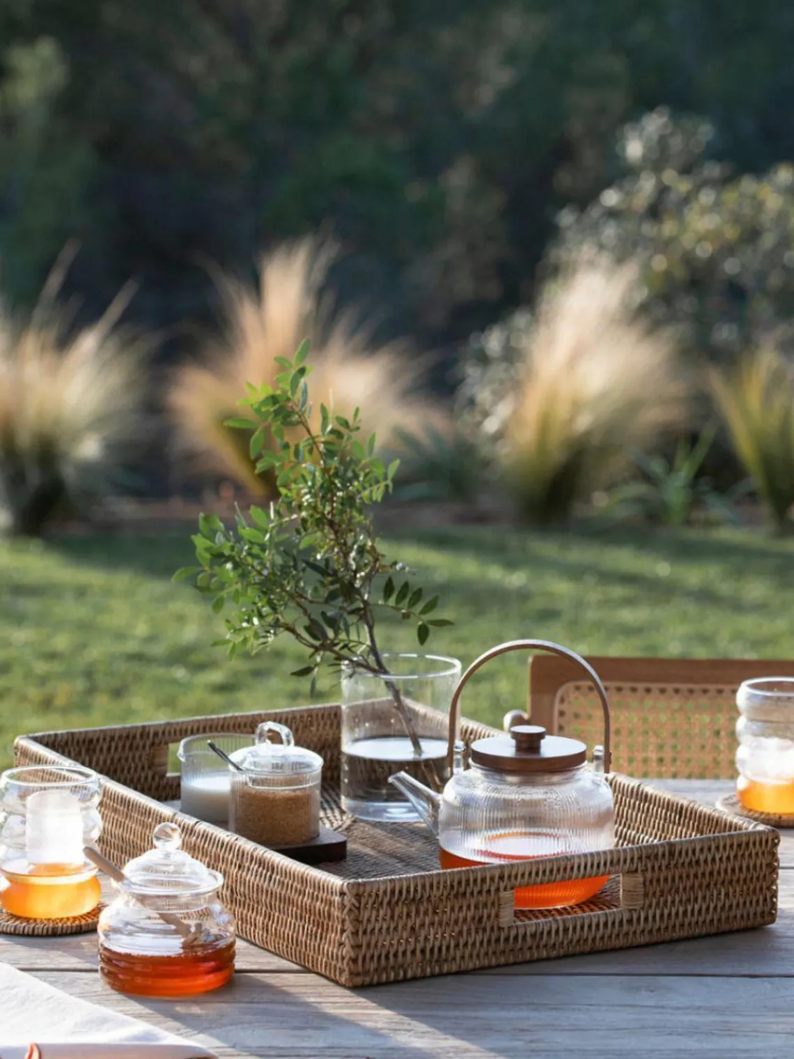 Bandejas Decorativas|Jarrones>Andrea House Bandeja decorativa artesanal de ratán Güle