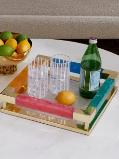 Bandeja decorativa artesanal Mustique Bandejas Decorativas|Jarrones