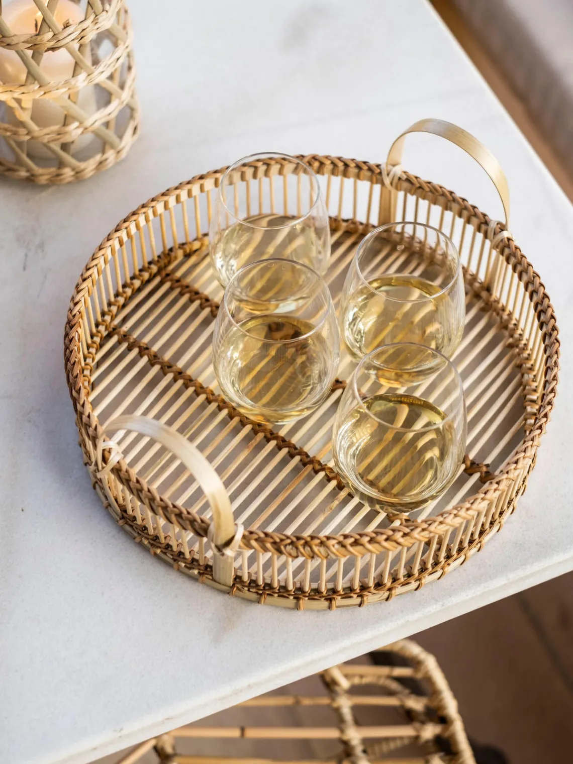 Sale Bandeja decorativa artesanal de bambú Bamb Bandejas Decorativas|Jarrones