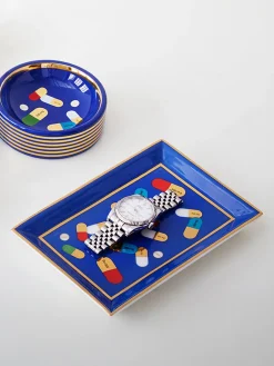 Bandeja decorativa con detalle de oro Bandejas Decorativas|Jarrones