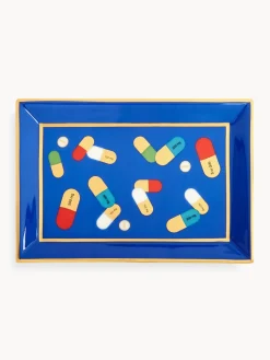 Bandeja decorativa con detalle de oro Bandejas Decorativas|Jarrones