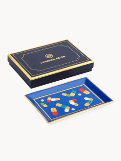 Bandeja decorativa con detalle de oro Bandejas Decorativas|Jarrones