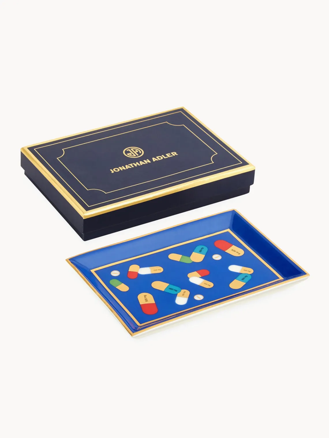 Bandeja decorativa con detalle de oro Bandejas Decorativas|Jarrones