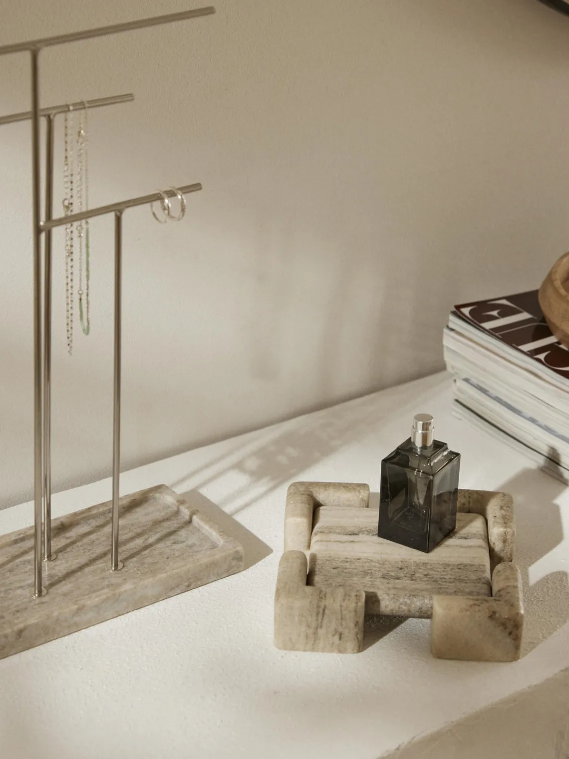 Jarrones|Bandejas Decorativas>Westwing Collection Bandeja decorativa de mármol Knud Mármol beige claro