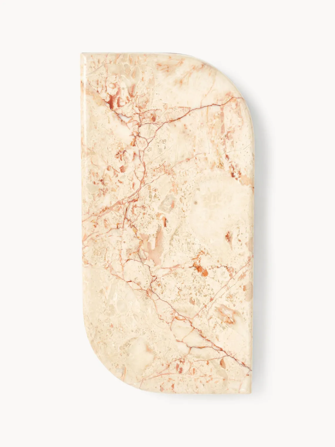 Jarrones|Bandejas Decorativas>Westwing Collection Bandeja decorativa de mármol Maba Mármol rojo vino, blanco crema y melocotón