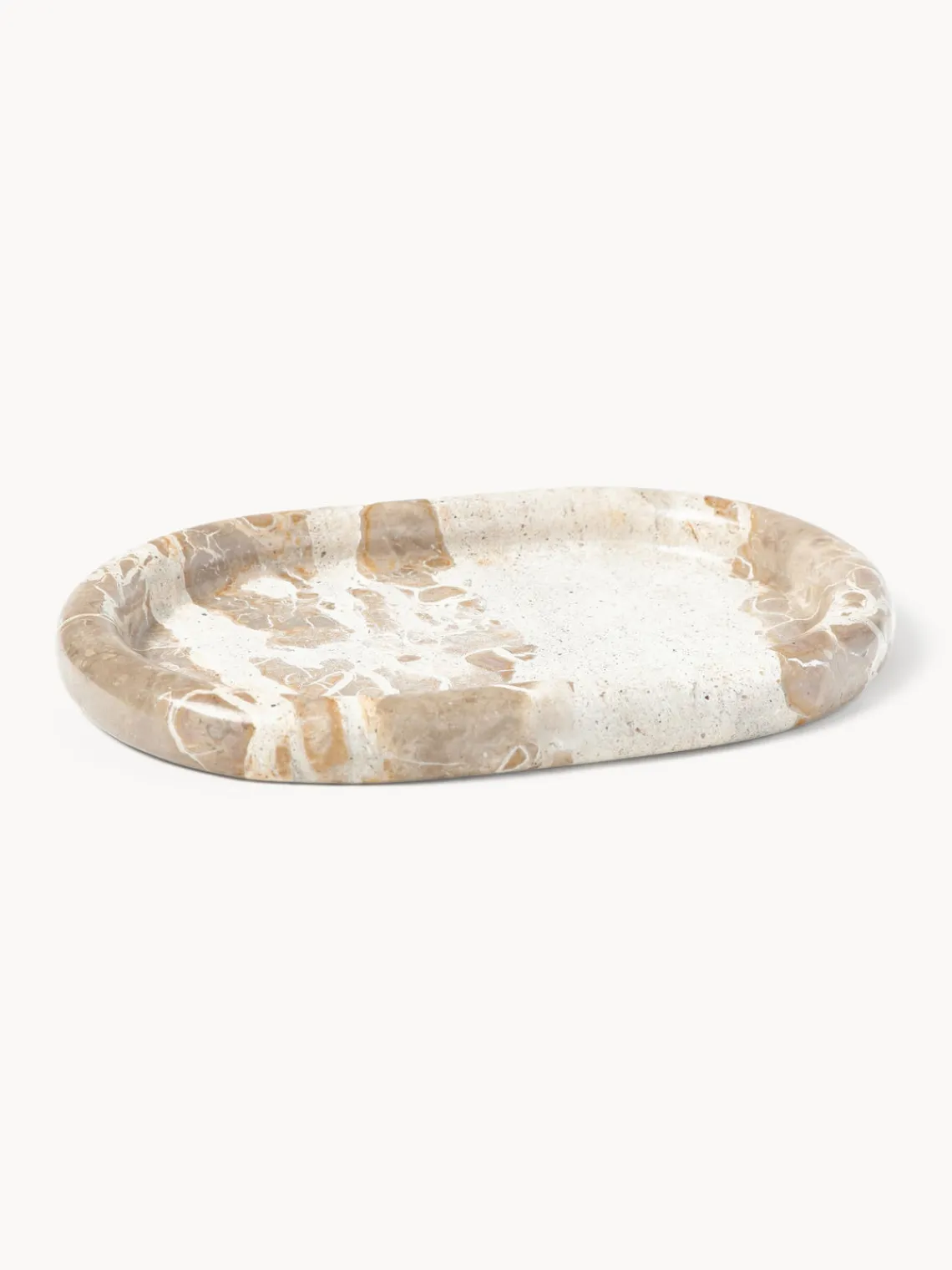 Bandejas Decorativas|Jarrones>Westwing Collection Bandeja decorativa de mármol Maba Mármol beige y beige claro