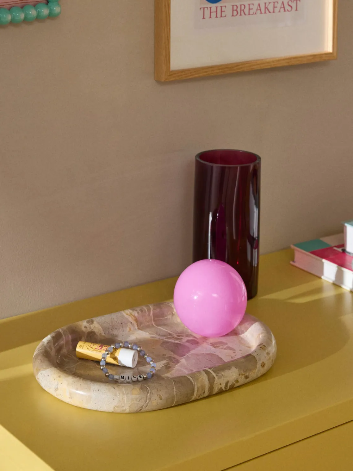 Bandejas Decorativas|Jarrones>Westwing Collection Bandeja decorativa de mármol Maba Mármol beige y beige claro