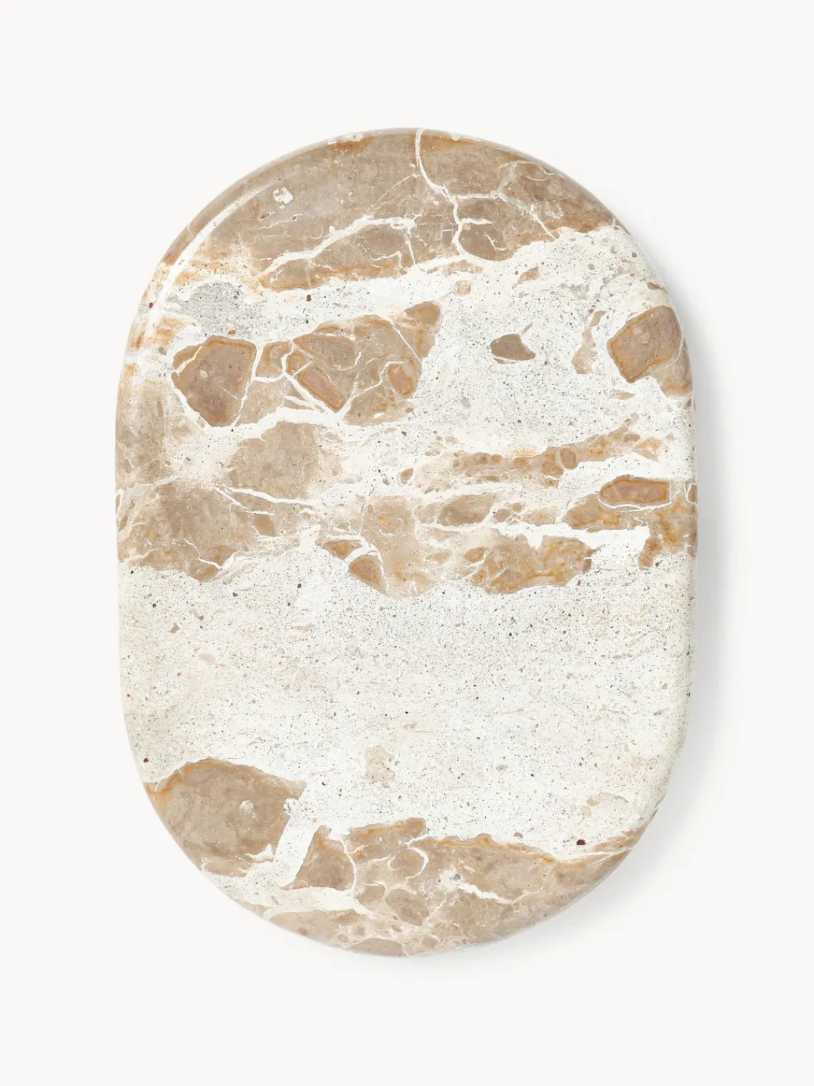 Bandejas Decorativas|Jarrones>Westwing Collection Bandeja decorativa de mármol Maba Mármol beige y beige claro