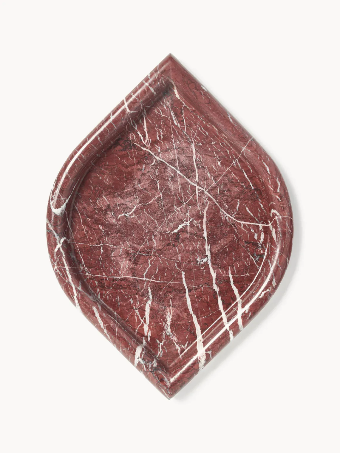Jarrones|Bandejas Decorativas>Westwing Collection Bandeja decorativa de mármol Maba Mármol rojo vino y blanco