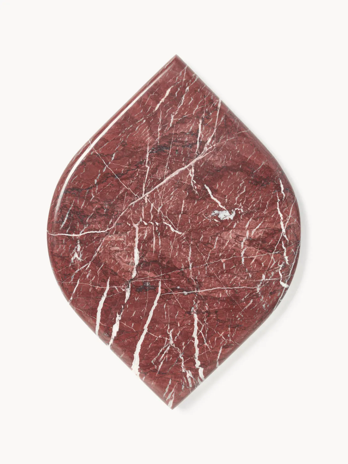 Jarrones|Bandejas Decorativas>Westwing Collection Bandeja decorativa de mármol Maba Mármol rojo vino y blanco