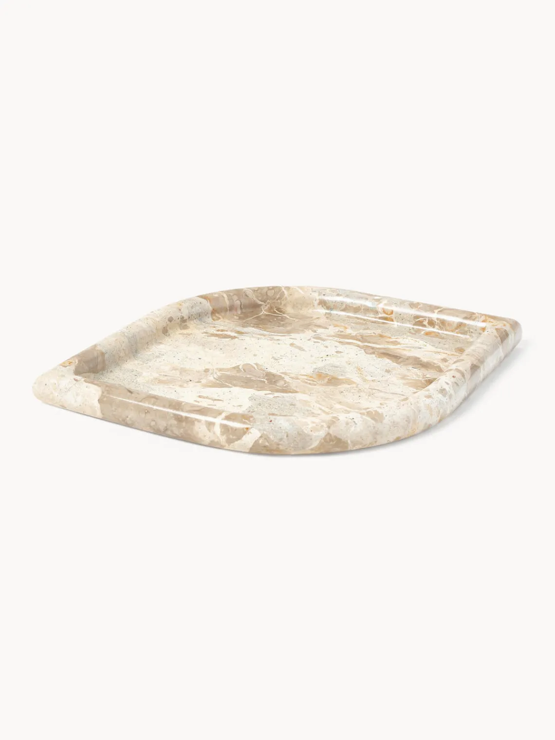 Bandejas Decorativas|Jarrones>Westwing Collection Bandeja decorativa de mármol Maba Mármol beige y beige claro