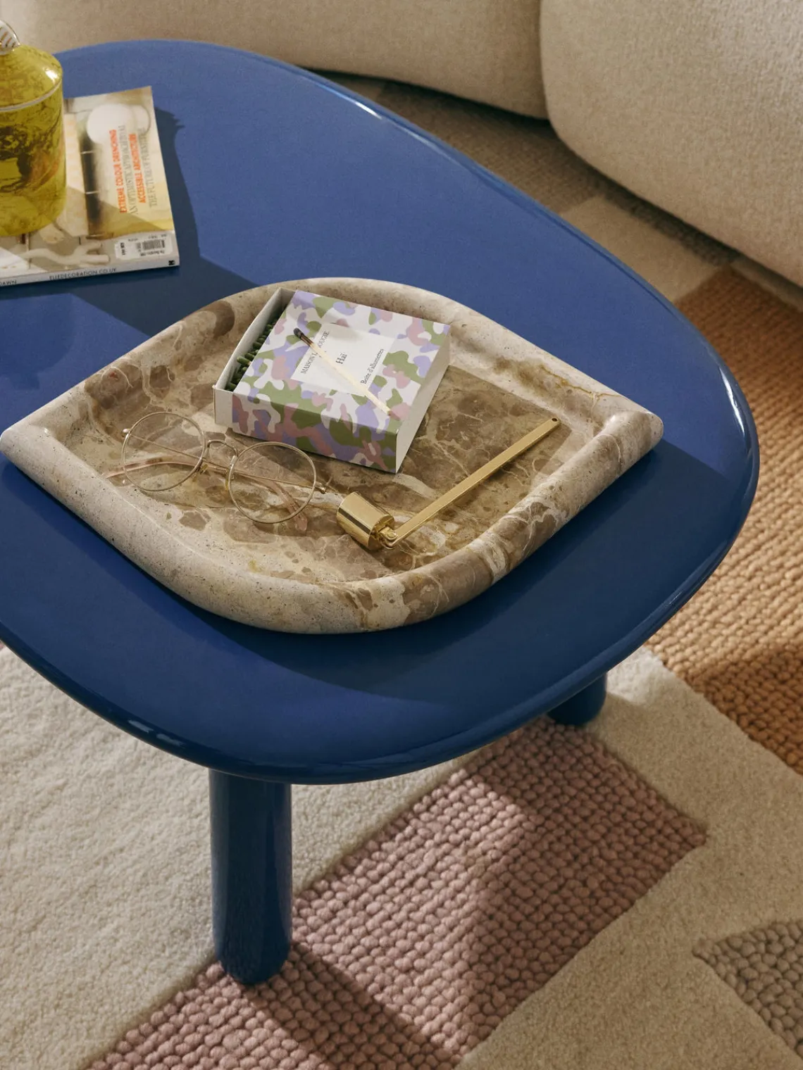 Bandejas Decorativas|Jarrones>Westwing Collection Bandeja decorativa de mármol Maba Mármol beige y beige claro