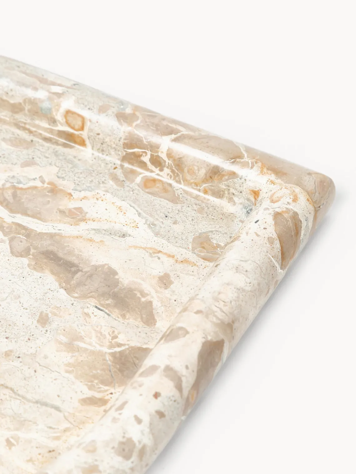 Bandejas Decorativas|Jarrones>Westwing Collection Bandeja decorativa de mármol Maba Mármol beige y beige claro