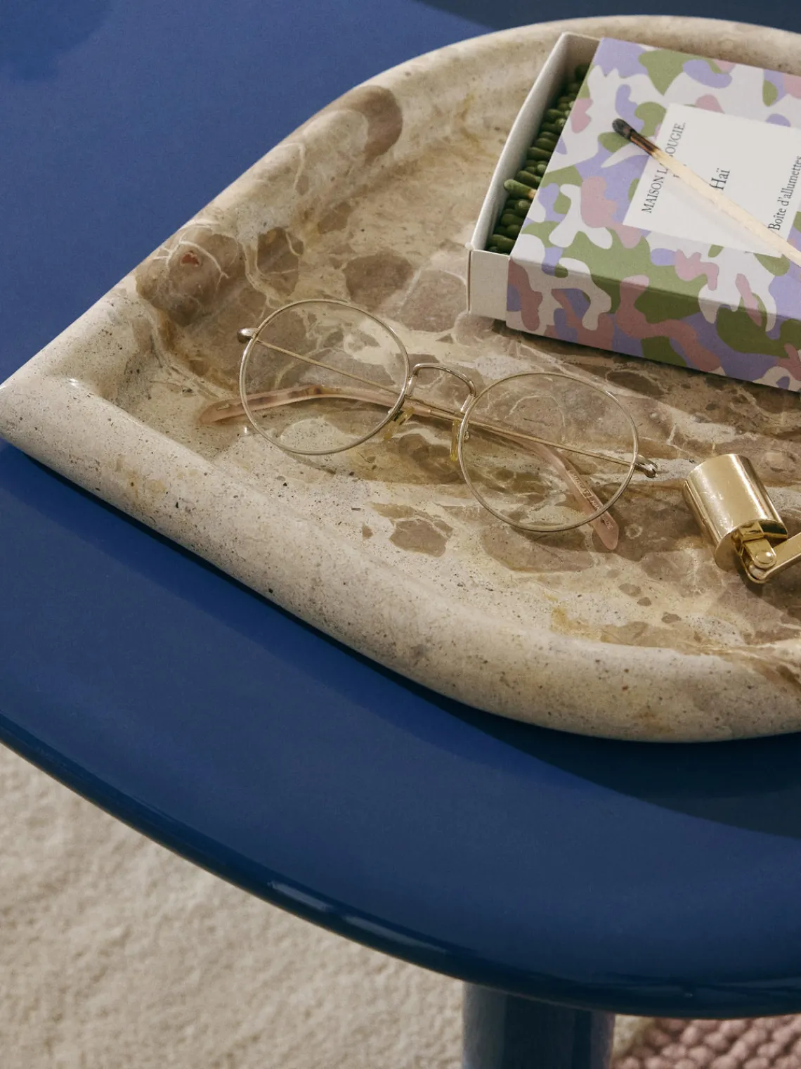 Bandejas Decorativas|Jarrones>Westwing Collection Bandeja decorativa de mármol Maba Mármol beige y beige claro