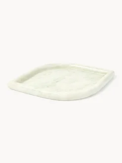 Bandejas Decorativas|Jarrones>Westwing Collection Bandeja decorativa de mármol Maba Mármol verde salvia y blanco Off White