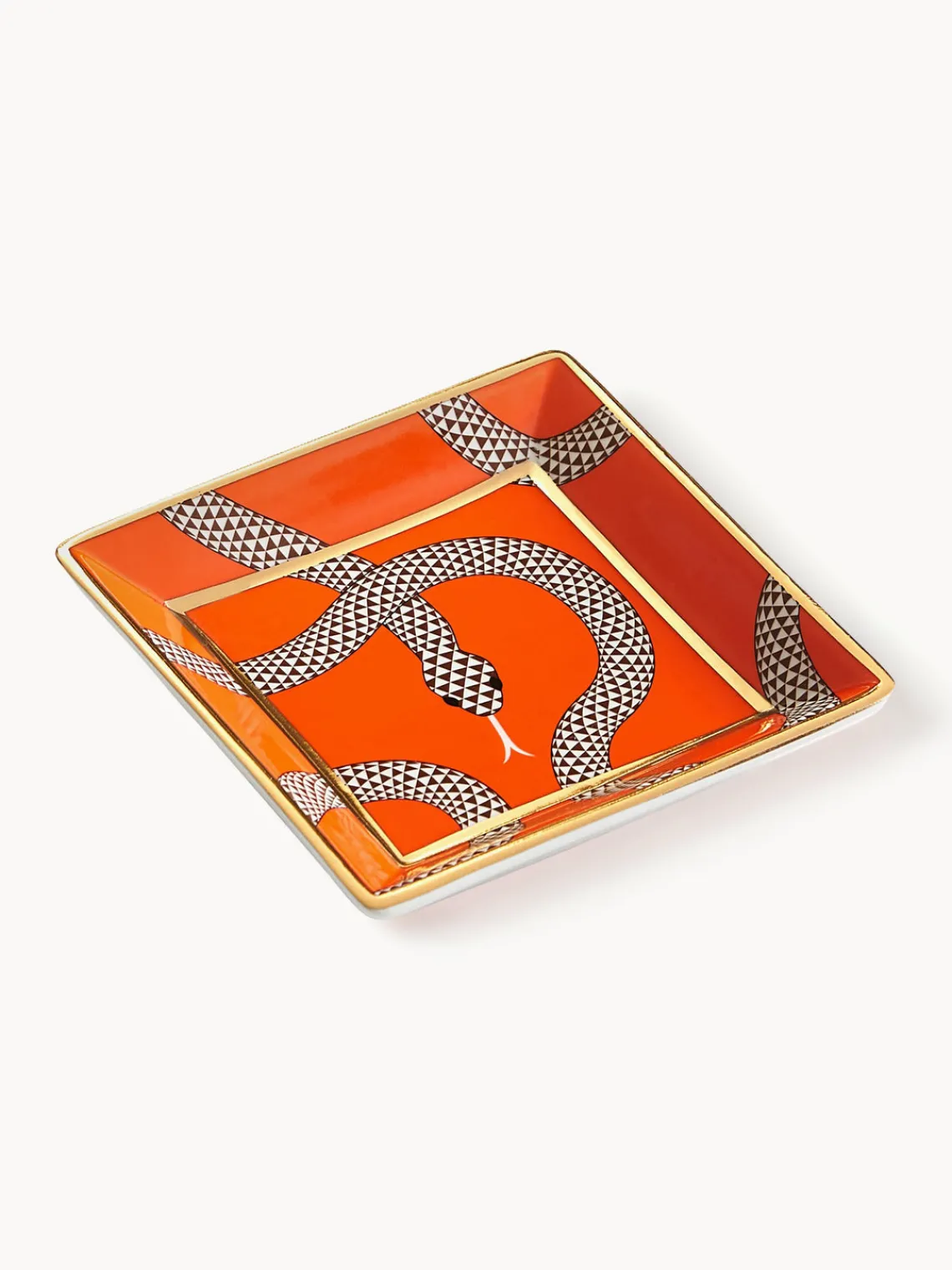 Jarrones|Bandejas Decorativas>Jonathan Adler Bandeja decorativa de porcelana con oro Eden