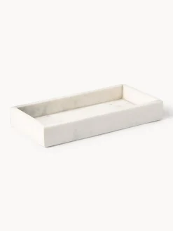 Jarrones|Bandejas Decorativas>Westwing Collection Bandeja decorativa pequeña de mármol Venice Mármol blanco