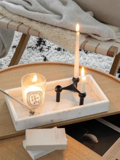 Jarrones|Bandejas Decorativas>Westwing Collection Bandeja decorativa pequeña de mármol Venice Mármol blanco