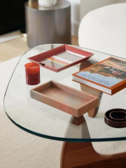 Bandejas Decorativas|Jarrones>Westwing Collection Bandeja decorativa pequeña de mármol Venice Mármol terracota