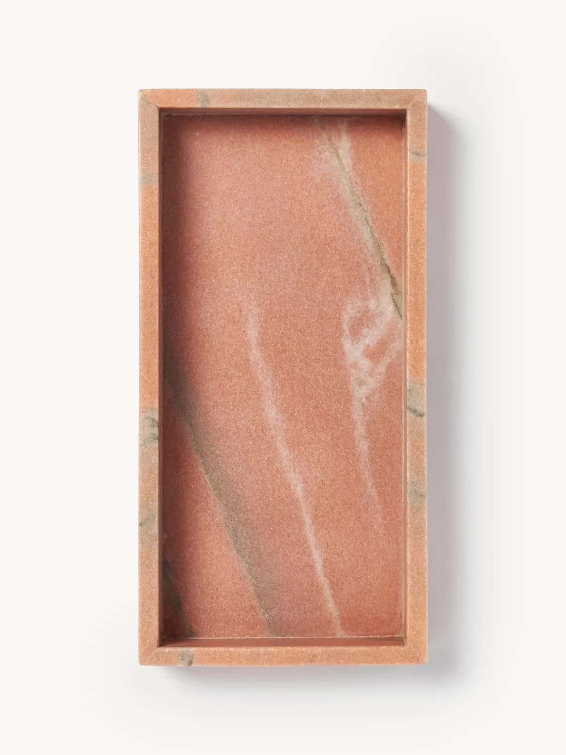 Bandejas Decorativas|Jarrones>Westwing Collection Bandeja decorativa pequeña de mármol Venice Mármol terracota
