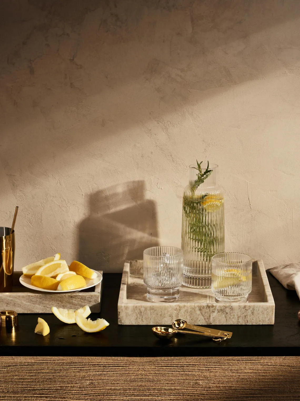 Jarrones|Bandejas Decorativas>Westwing Collection Bandeja decorativa pequeña de mármol Venice Mármol beige