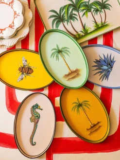 Online Bandeja decorativa pintada a mano con motivo de Fauna Jarrones|Bandejas Decorativas