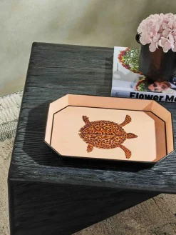 Hot Bandeja decorativa pintada a mano con motivo de tortuga Fauna Jarrones|Bandejas Decorativas