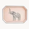 Discount Bandeja decorativa pintada a mano con motivo de elefante Fauna Bandejas Decorativas|Decoración