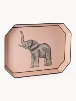 Discount Bandeja decorativa pintada a mano con motivo de elefante Fauna Bandejas Decorativas|Decoración