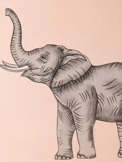 Discount Bandeja decorativa pintada a mano con motivo de elefante Fauna Bandejas Decorativas|Decoración