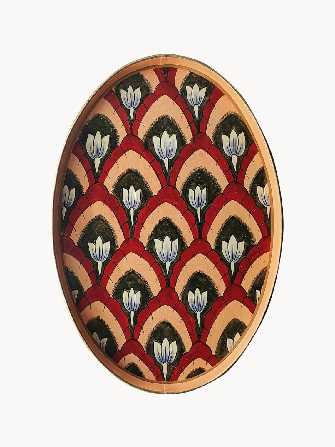 New Bandeja decorativa pintada a mano Ikat Bandejas Decorativas|Jarrones