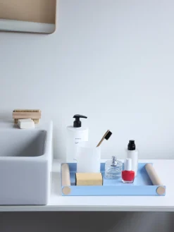 Bandejas Decorativas|Jarrones>DESIGN LETTERS Bandeja decorativa Ray, 30 x 21 cm Azul claro, beige