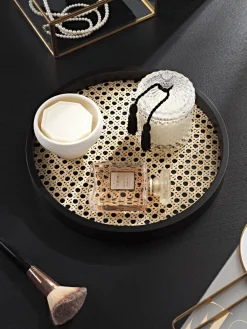 Discount Bandeja redonda con tejido vienés Carina Jarrones|Bandejas Decorativas