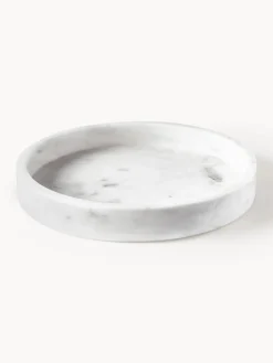 Jarrones|Bandejas Decorativas>Westwing Collection Bandeja redonda decorativa de mármol Venice Mármol blanco