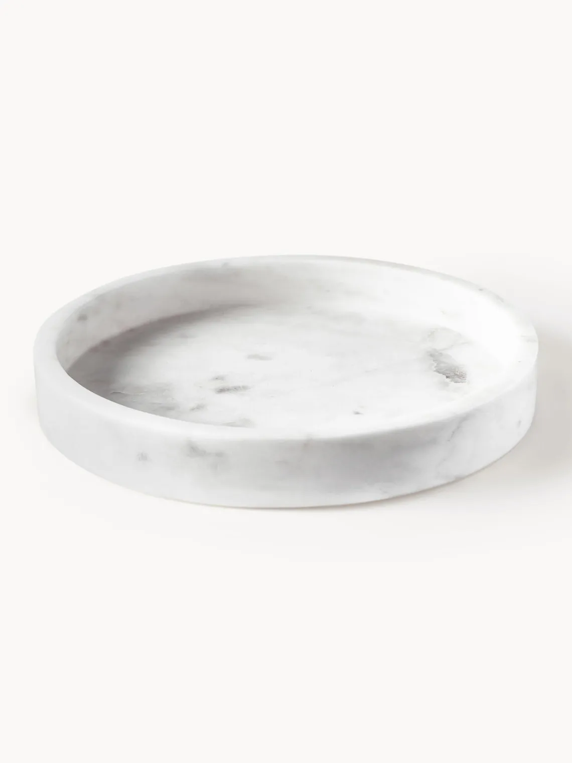 Jarrones|Bandejas Decorativas>Westwing Collection Bandeja redonda decorativa de mármol Venice Mármol blanco