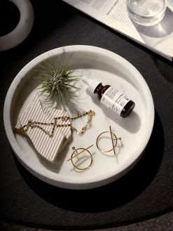 Jarrones|Bandejas Decorativas>Westwing Collection Bandeja redonda decorativa de mármol Venice Mármol blanco