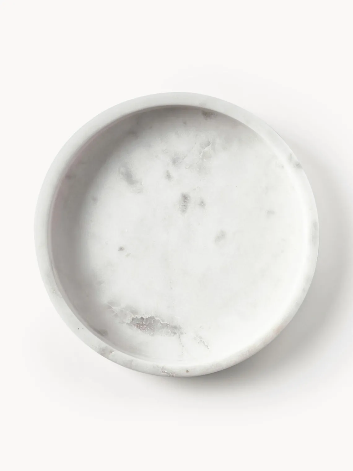 Jarrones|Bandejas Decorativas>Westwing Collection Bandeja redonda decorativa de mármol Venice Mármol blanco