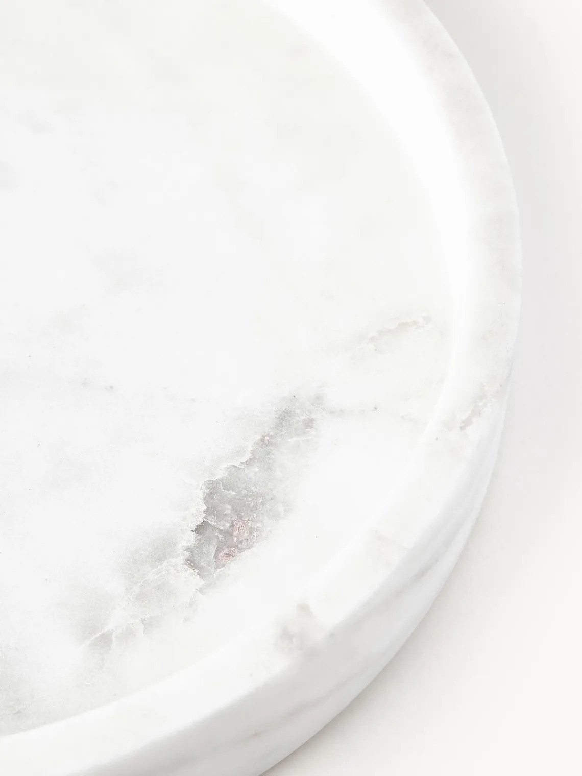 Jarrones|Bandejas Decorativas>Westwing Collection Bandeja redonda decorativa de mármol Venice Mármol blanco