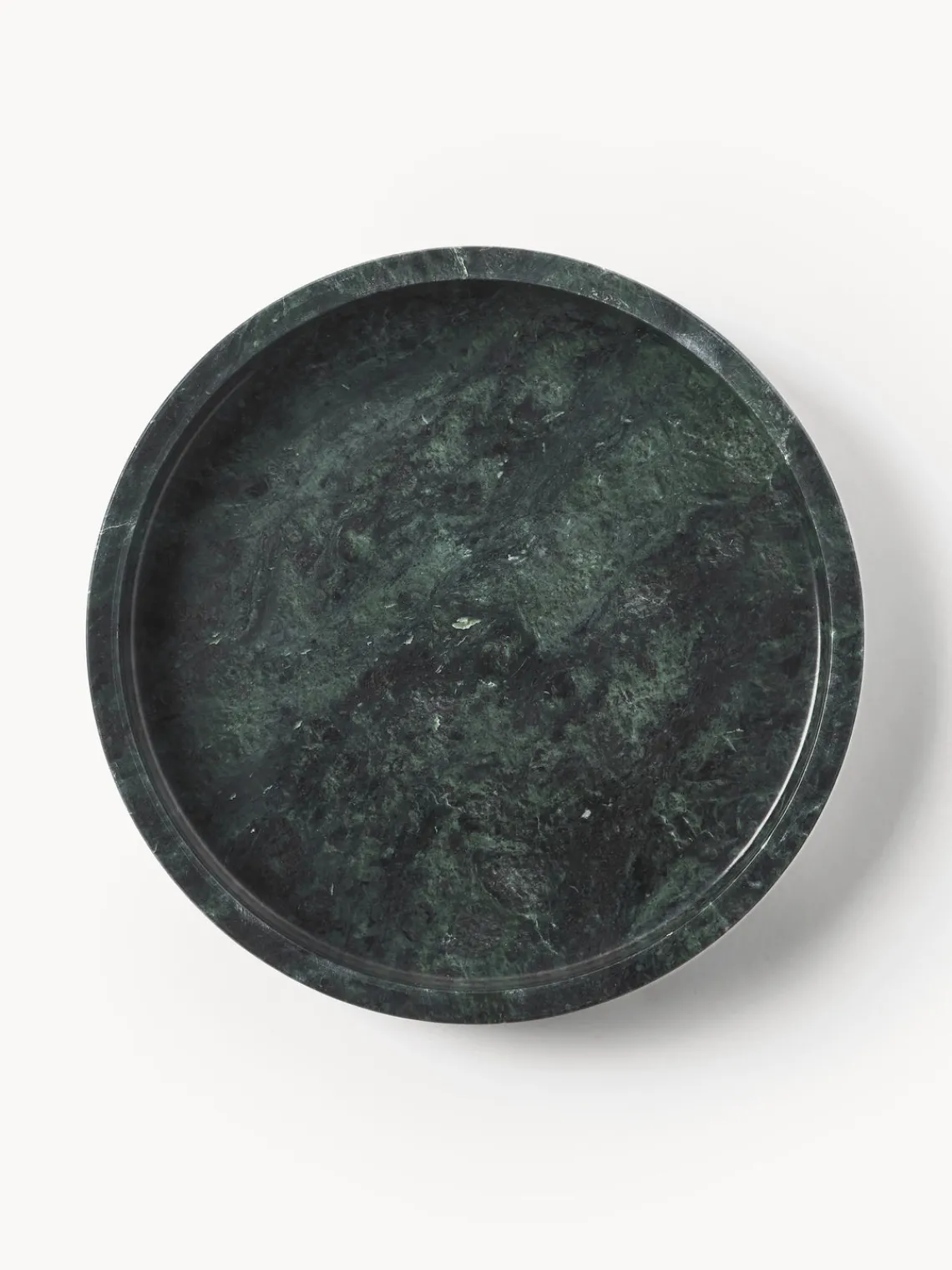 Jarrones|Bandejas Decorativas>Westwing Collection Bandeja redonda decorativa de mármol Venice Mármol verde oscuro