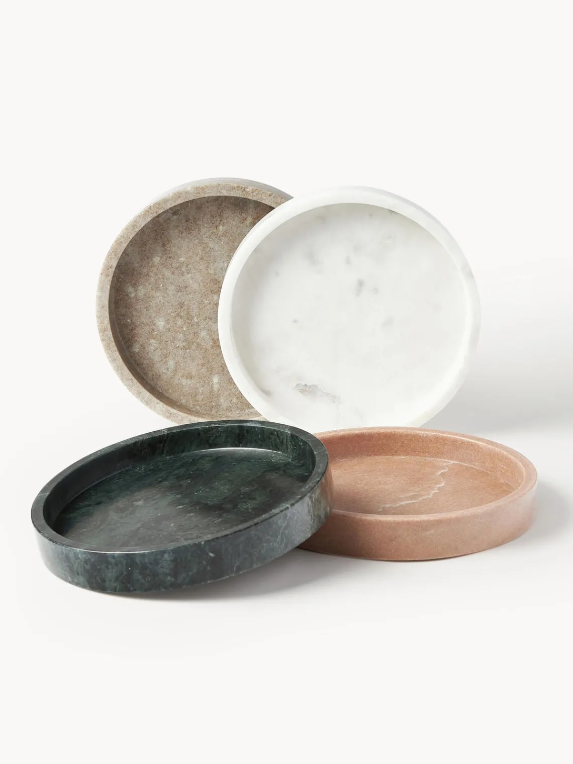 Jarrones|Bandejas Decorativas>Westwing Collection Bandeja redonda decorativa de mármol Venice Mármol verde oscuro