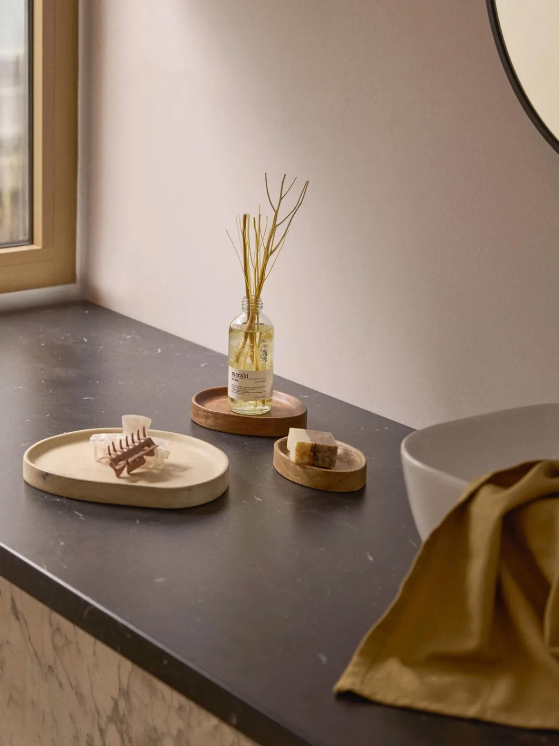 Bandejas Decorativas|Jarrones>Westwing Collection Bandejas decorativas de madera de mango Oda, 3 uds.