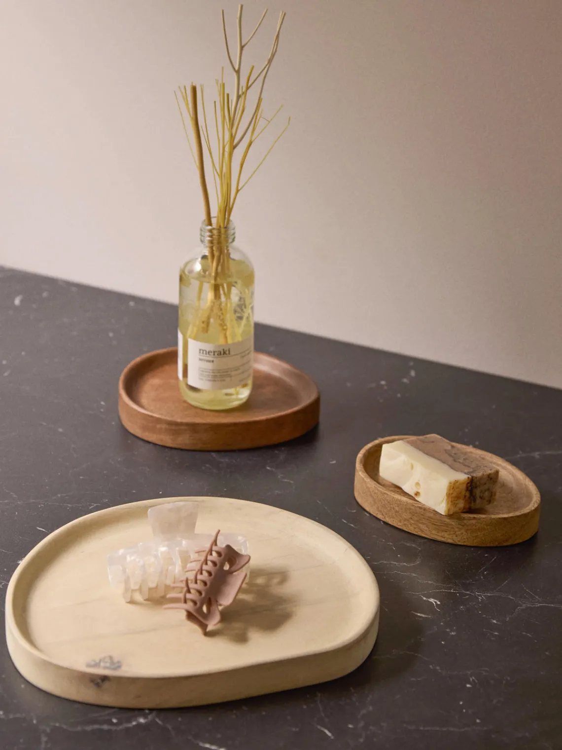 Bandejas Decorativas|Jarrones>Westwing Collection Bandejas decorativas de madera de mango Oda, 3 uds.